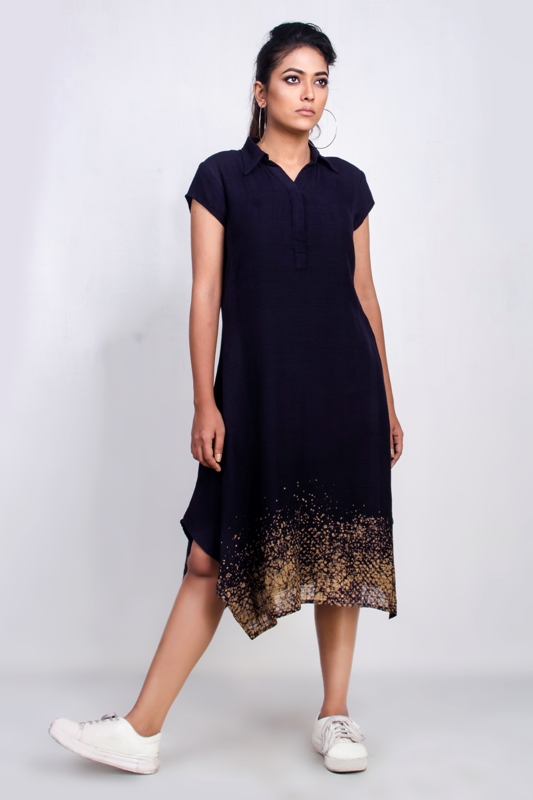 Batik mid-length collared dress